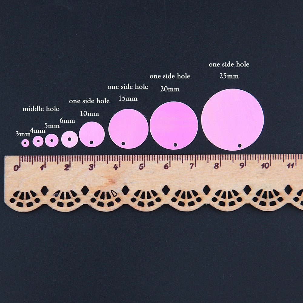 Paillette Sequin 10-30mm Large Flat Round Edge Hole Loose Sequins for Carfs Kids