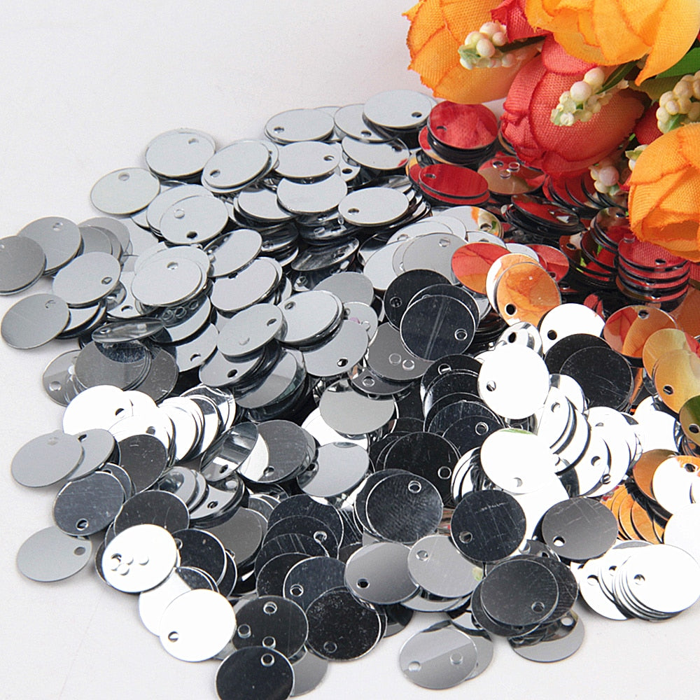 Paillette Sequin 10-30mm Large Flat Round Edge Hole Loose Sequins for Carfs Kids