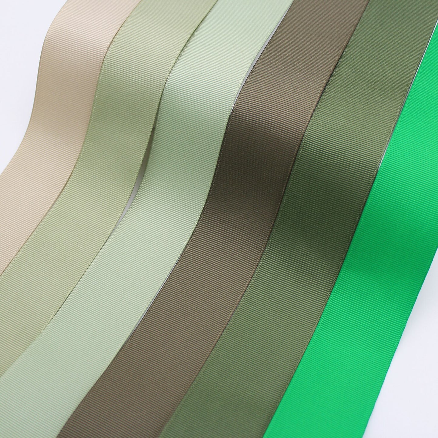 5 Meter Lot Grosgrain Ribbon Satin Ribbon Green Olive Moss Mint Sage