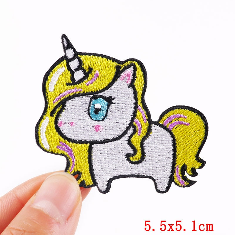 Yellow Hair Girly Unicorn Cartoon Patches Clothing Sticker Patch Decal