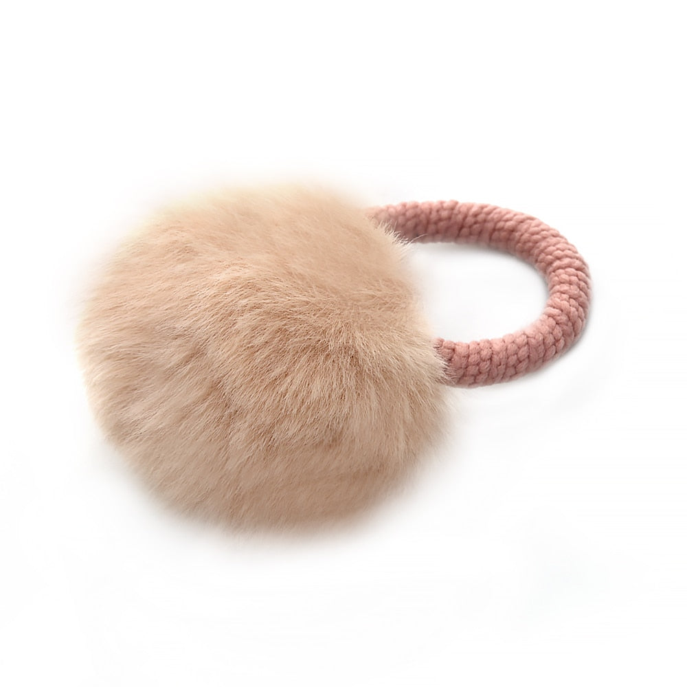 10 Styles Fur Ball With Elastic Rope Hair Band Handmade Elastic Ponytail Holders