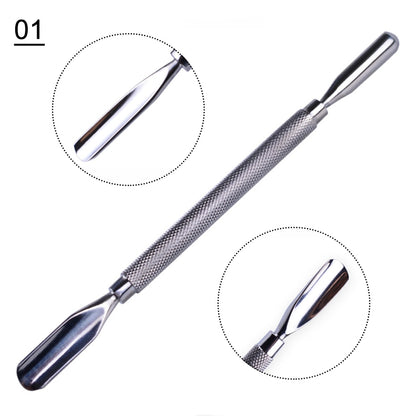 1pcs Double-ended Cuticles Nails Pusher Dead Skin Remover Pedicure Stainless