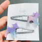 2Pcs Kids Bow Stars Wings Purple Children Rubber Bands Hair Rubber Bands