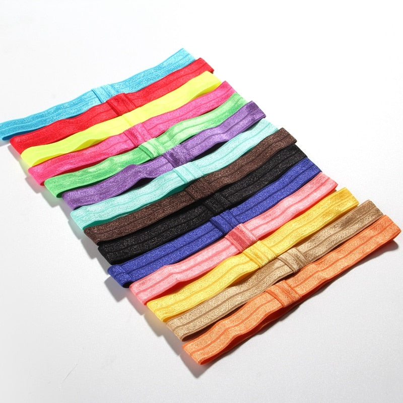 10PCS 20 Colors 1.5CM Width Fashion Nylon Headband Nylon Hair Tie For Girls Kid