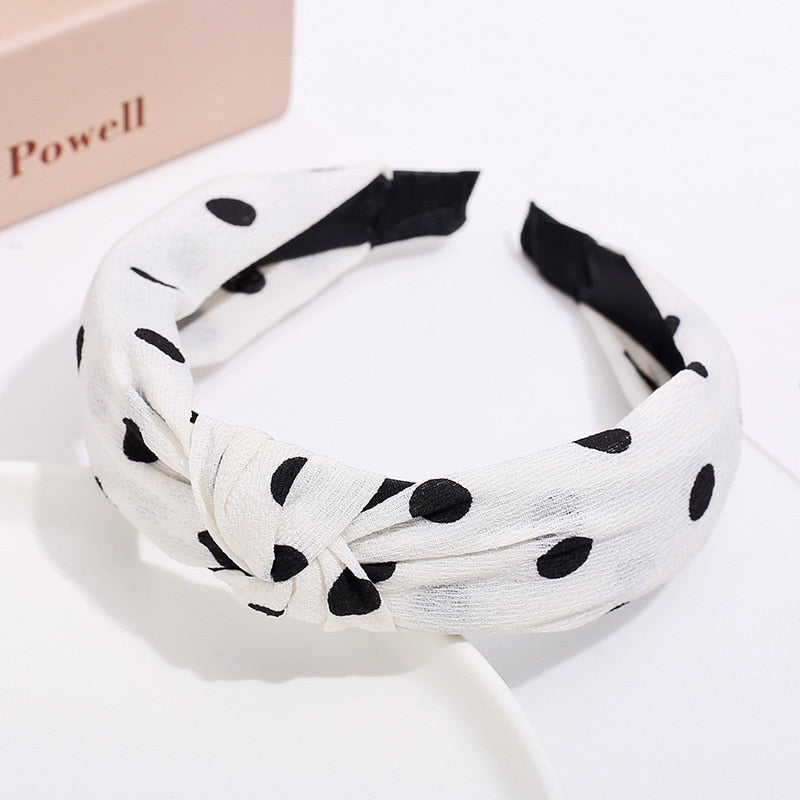 White Polka Dot Women Hairbands Fashion Headband Girls Hair Hoop Accessories