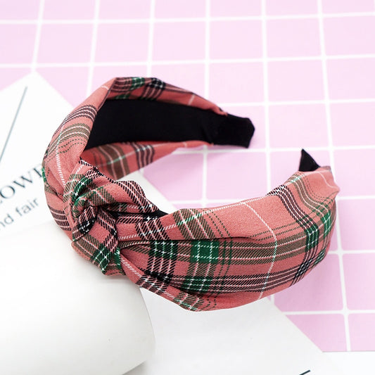 Coral Plaid Pattern Women Hairbands Fashion Headband Girls Hair Hoop Accessories