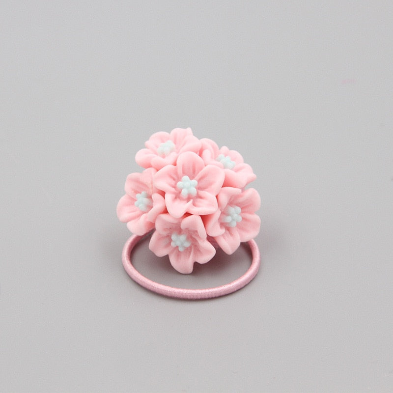 5 Styles Cute flower Hair Ropes children rubber band hair ring little girl hair