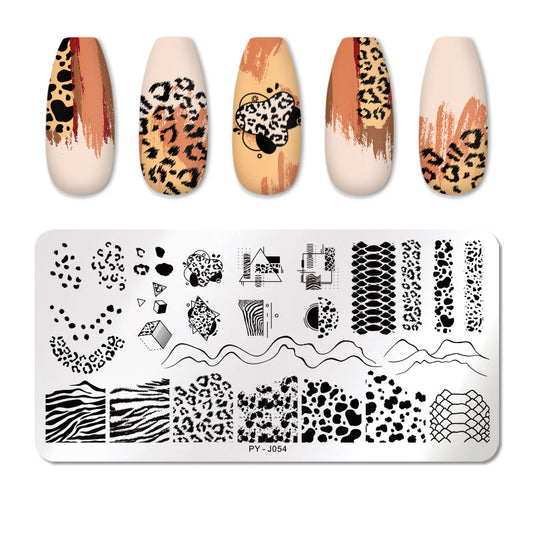 Animal Spots Leopard Nail Stamping Plates Stencil Tools Template Plate Mold Nail