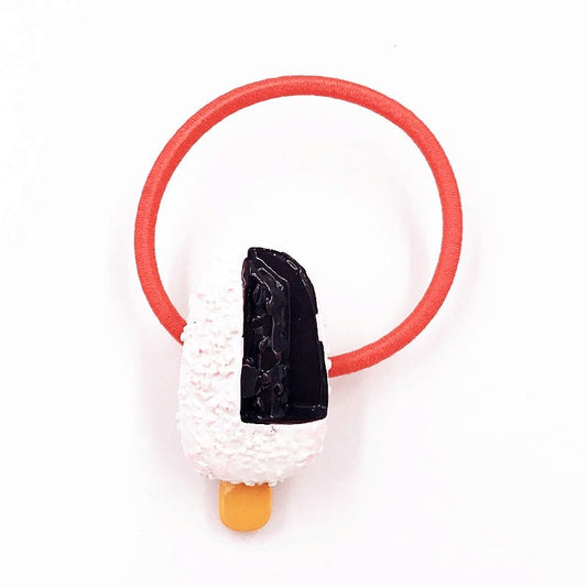 1PCS White Chocolate Covered Ice Cream Girls Hairbands Kids Elastics Rubber Head