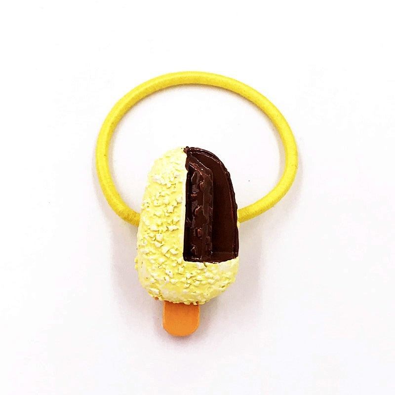 1PCS Banana Chocolate Ice Cream Girls Hairbands Kids Elastics Rubber Head Bands