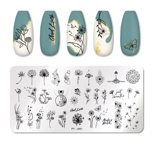 Floral Wild Bloom Flowers Nail Stamping Plates Stencil Tools Template Plate Mold