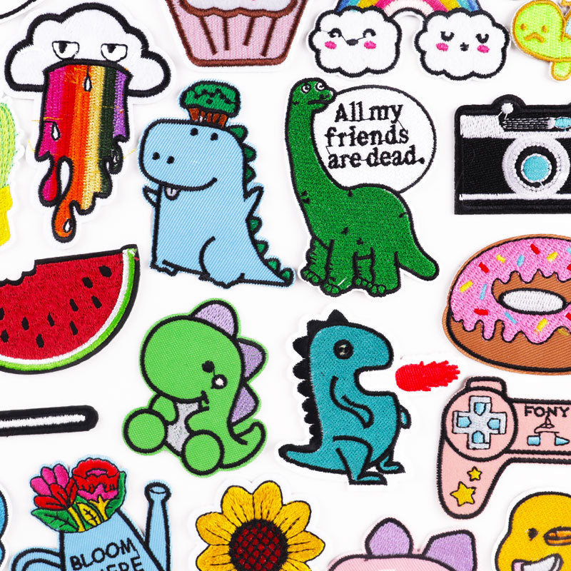 45 Styles Cartoon Dinosaur Patches For Clothing Thermoadhesive Patches Cute