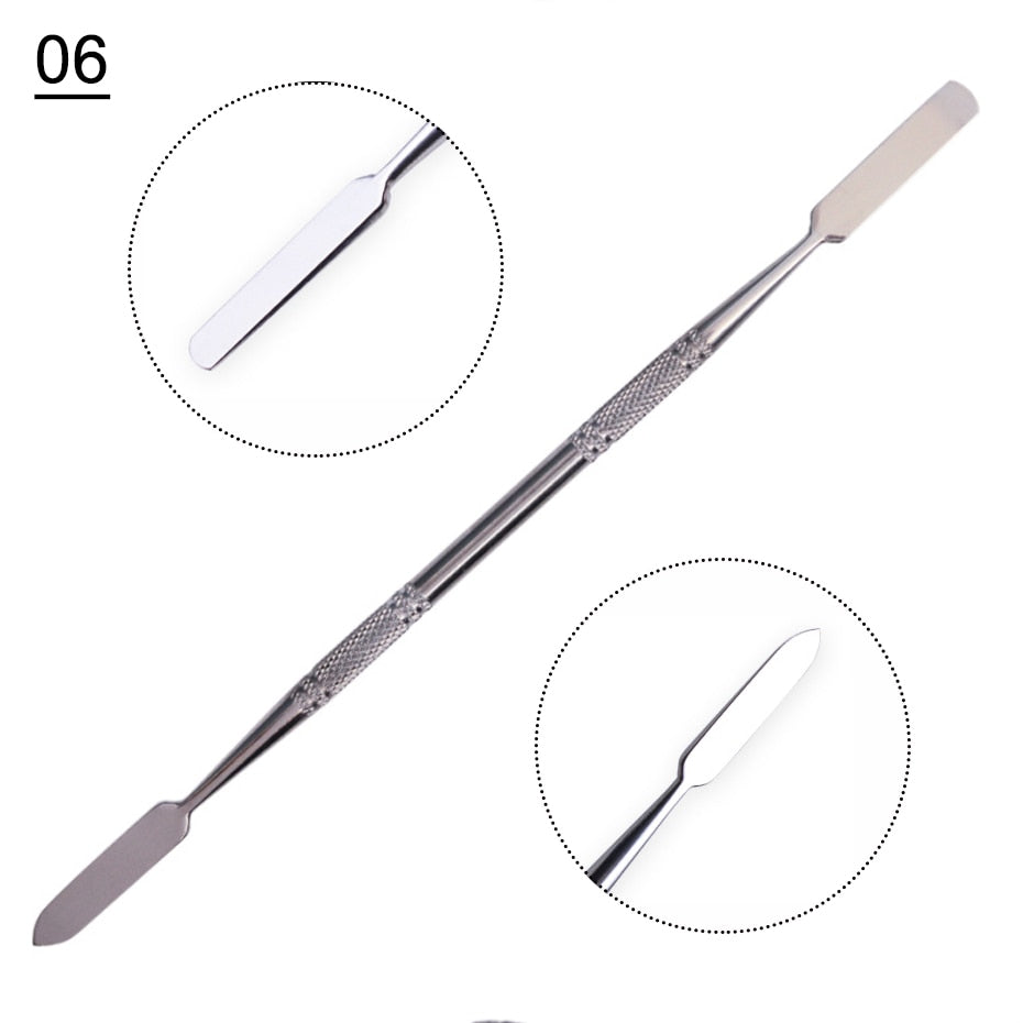 1pcs Double-ended Cuticles Nails Pusher Dead Skin Remover Pedicure Stainless