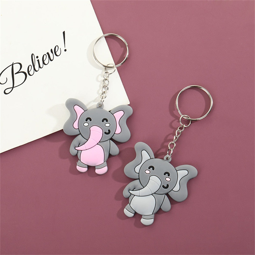 5 Styles Simulation Animal PVC Keychain Charms Car Key Ring Bag Ornaments Cute