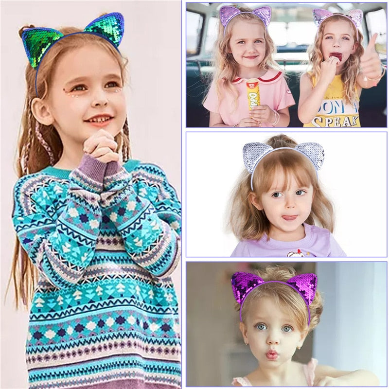 34 Styles Candygirl Cat Ears Headbands For Kids Cute Crown Diamond Hair Bands