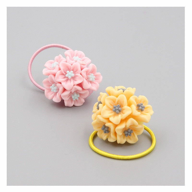 5 Styles Cute flower Hair Ropes children rubber band hair ring little girl hair