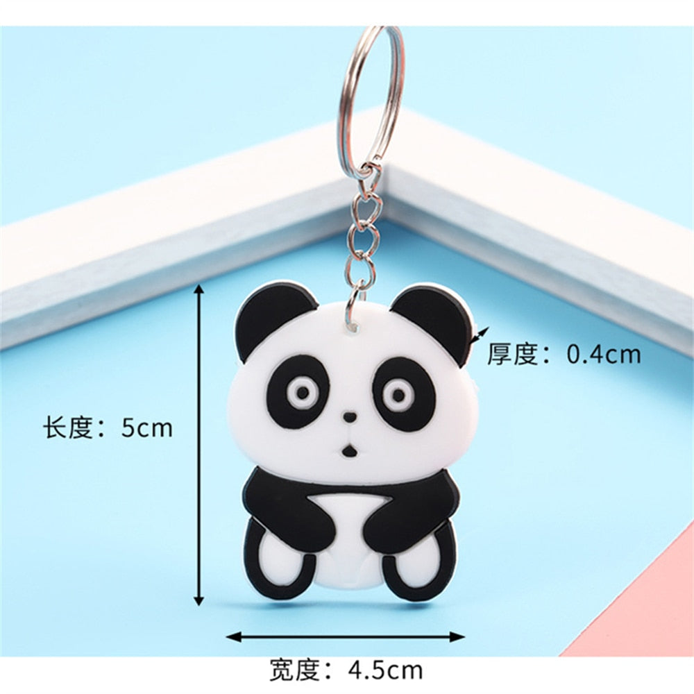 5 Styles Simulation Animal PVC Keychain Charms Car Key Ring Bag Ornaments Cute