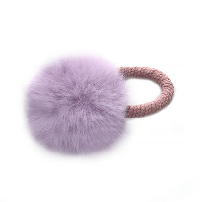 10 Styles Fur Ball With Elastic Rope Hair Band Handmade Elastic Ponytail Holders