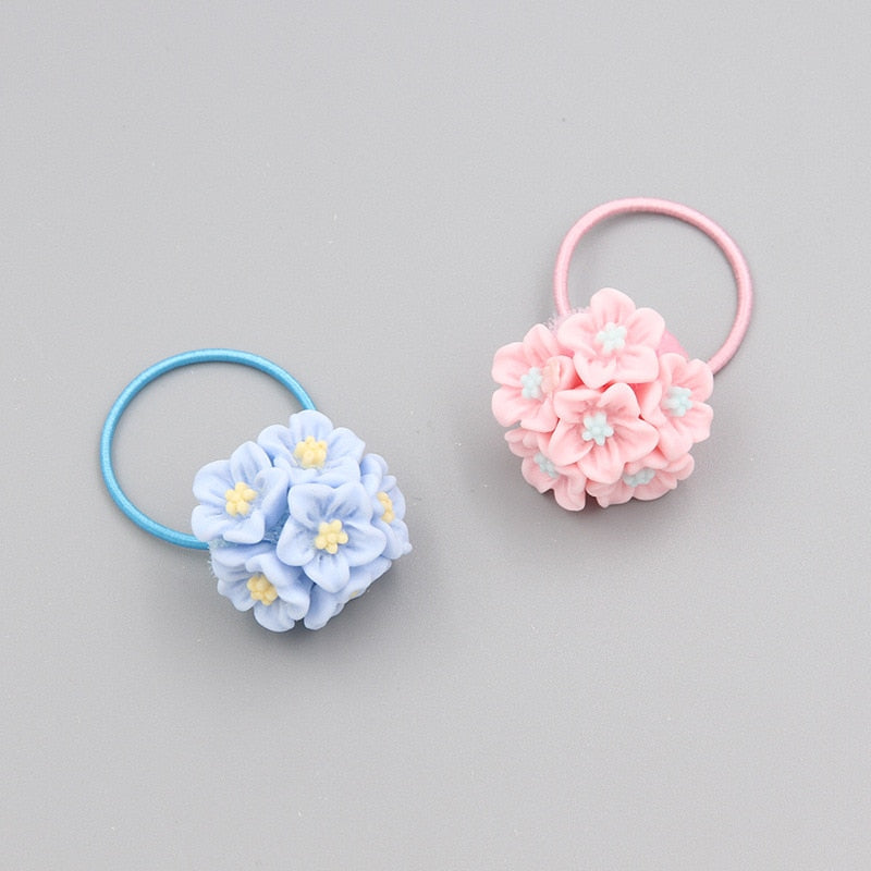 5 Styles Cute flower Hair Ropes children rubber band hair ring little girl hair