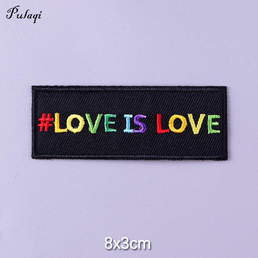 Hashtag Love Is Love Patches Iron on Patch For Clothing Embroidery Stickers