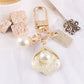 Leaves And Pearl Keychain Charms Ins Metal Accessories Ladies Bag Ornaments