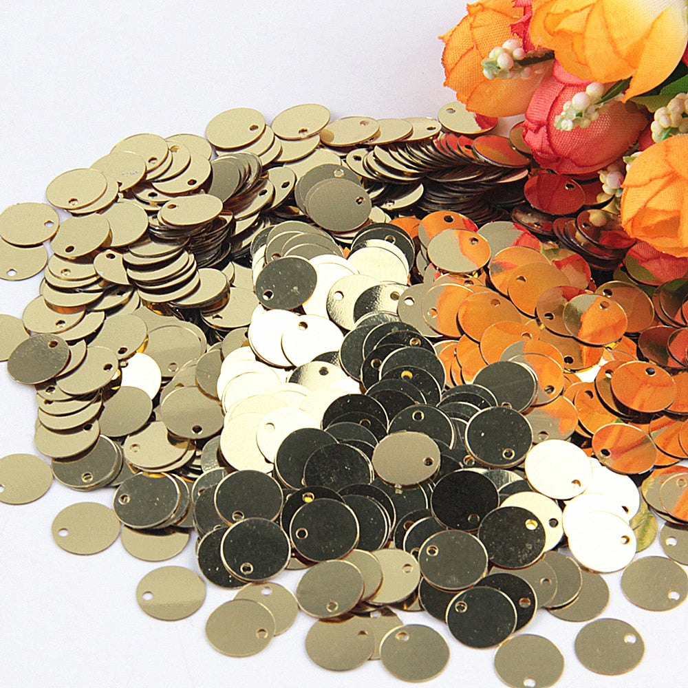 Paillette Sequin 10-30mm Large Flat Round Edge Hole Loose Sequins for Carfs Kids