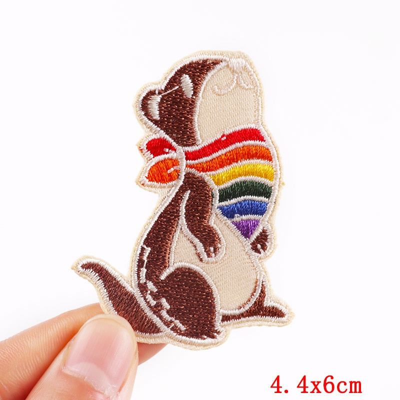 Colorful Bandana Squirrel Cartoon Patches Clothing Sticker Patch Decal