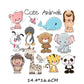 46 Styles Iron on Cute Animal Patches Set for Kids Clothing DIY T-shirt Applique