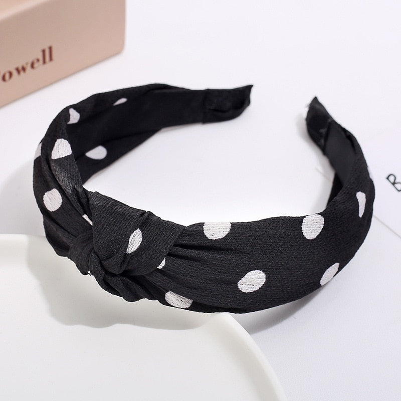 Black Polka Dot Pattern Women Hairbands Fashion Headband Girls Hair Hoop