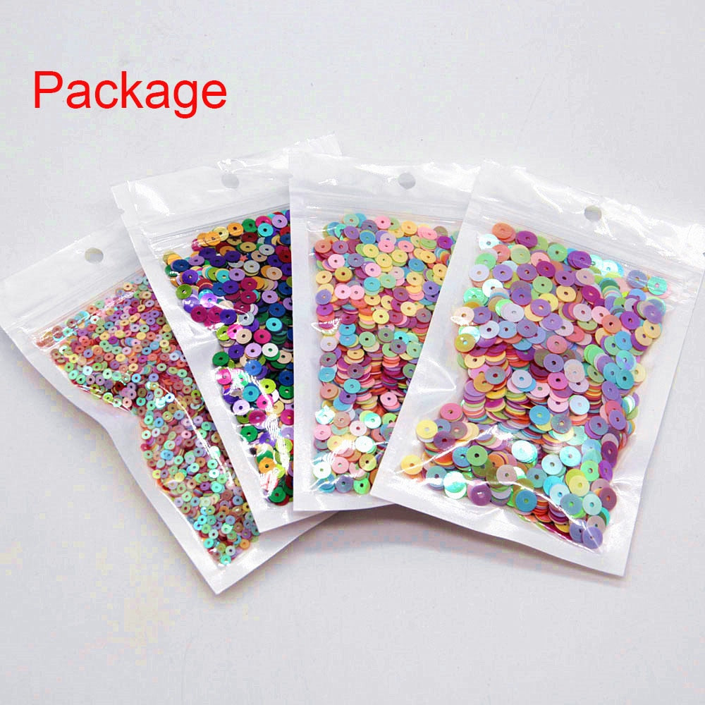 Paillette Sequin 10-30mm Large Flat Round Edge Hole Loose Sequins for Carfs Kids