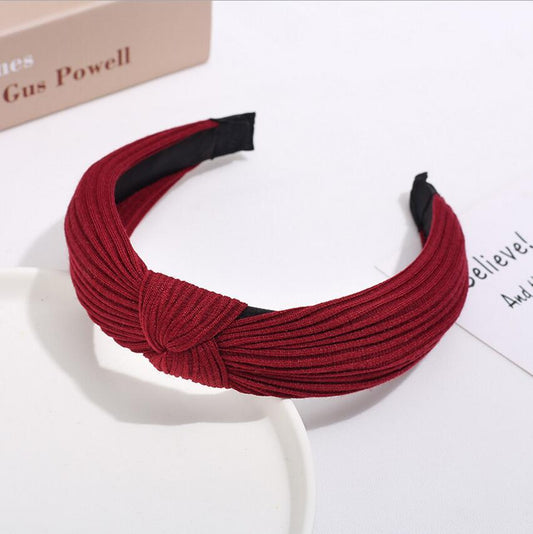 Burgundy Red Top Knot Women Hairbands Fashion Headband Girls Hair Hoop