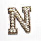 A-Z Alphabet 1Pcs Letter Patches Pearl Rhinestone Alphabet Patches For Clothes