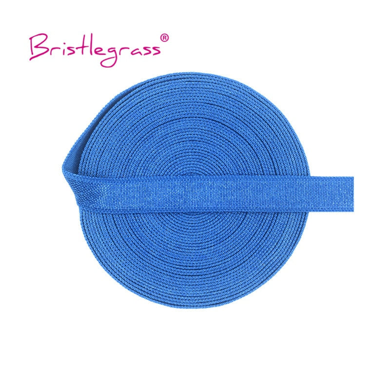 5 yards 10mm Solid Shiny Non-Foldover Elastic Spandex Satin Band Bra Strap