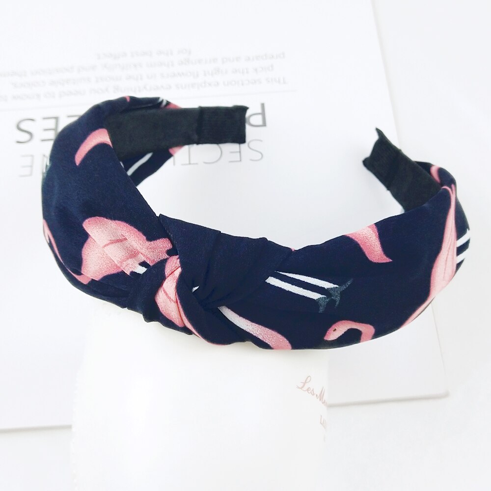 48 Styles Women Elegant Top Knot Headband Print Dot Hairbands Girls Striped