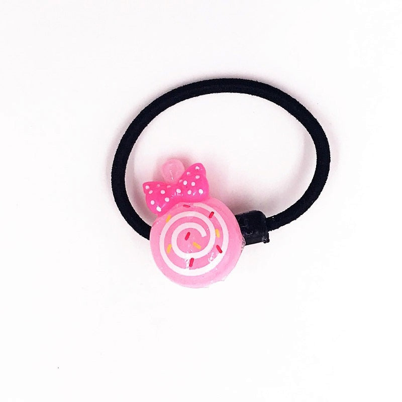 1PCS Small Lollipop Girls Hairbands Kids Elastics Rubber Head Bands Hair Rope