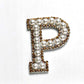 A-Z Alphabet 1Pcs Letter Patches Pearl Rhinestone Alphabet Patches For Clothes