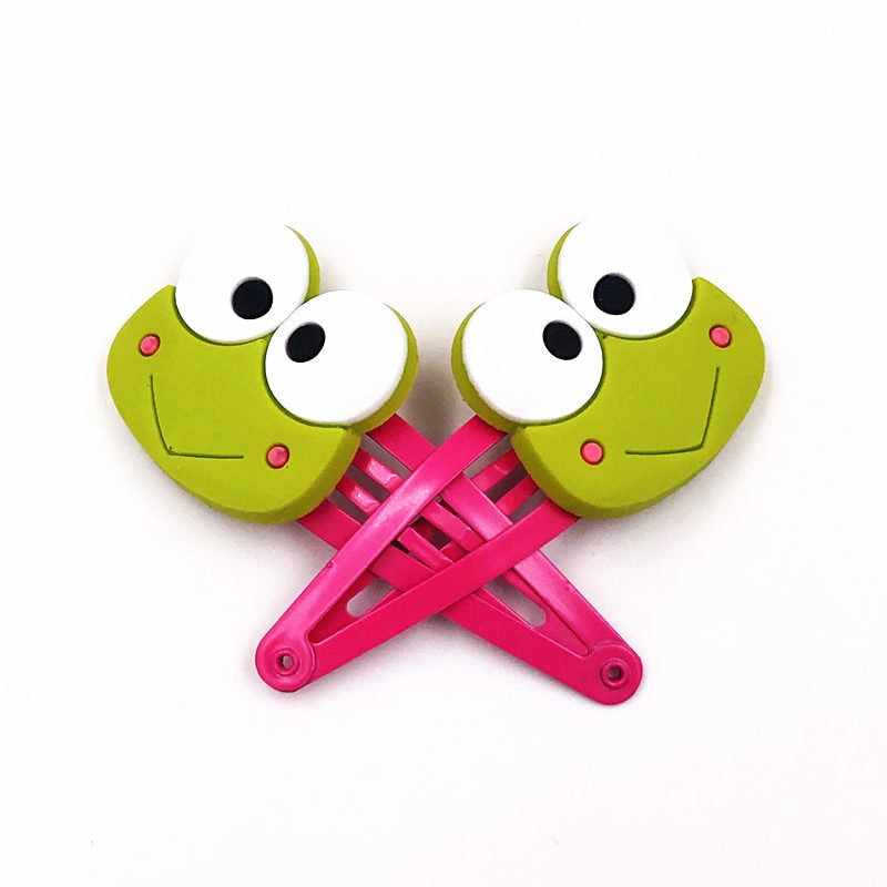 33 Styles 2Pcs/Set Girls Cute Cartoon Animals Frog Cat 5cm Hairpins Children