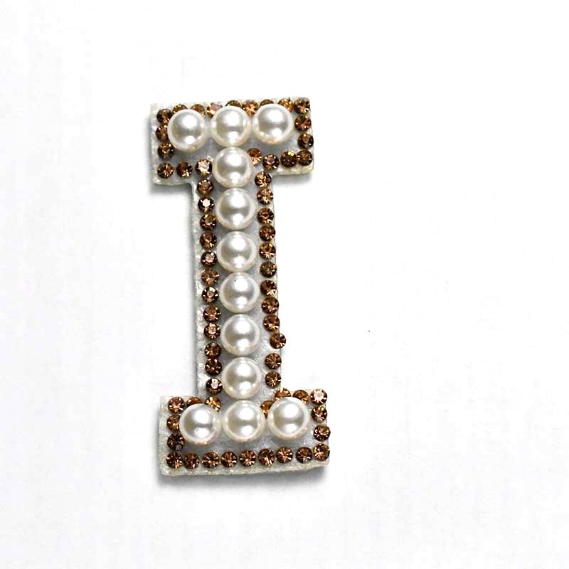 A-Z Alphabet 1Pcs Letter Patches Pearl Rhinestone Alphabet Patches For Clothes