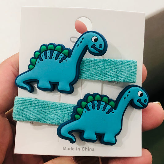 2Pcs Green Blue Dinosaur Children Rubber Bands Kids Scrunchies Elastic Hair Wear