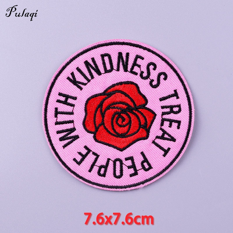 Treat People With Kindness Patches Iron on Patch For Clothing Embroidery