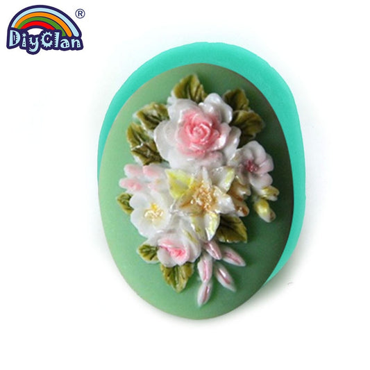 Bunch of Flowers Silicone Molds For Mug Chocolate Mold Clay Decoration Form