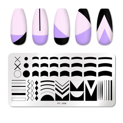 French Manicure Design Nail Stamping Plates Stencil Tools Template Plate Mold