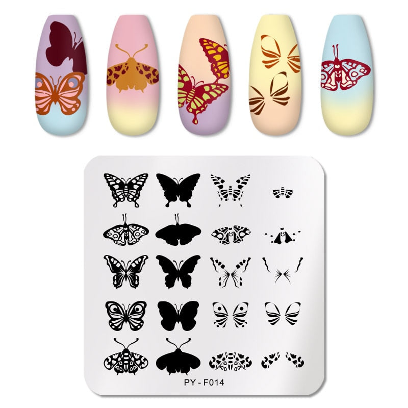 Butterfly Insect Nail Stamping Plates Stencil Tools Template Plate Mold Nail Art