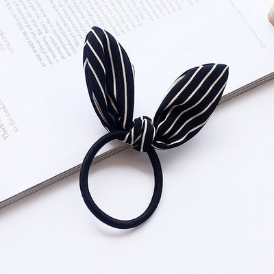 15 Styles Cute Rabbit ears Tied rope hair accessories female rubber band elastic