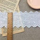 Cotton Embroidered White Flower Lace Fabric Wide Sewing DIY Trim Wedding