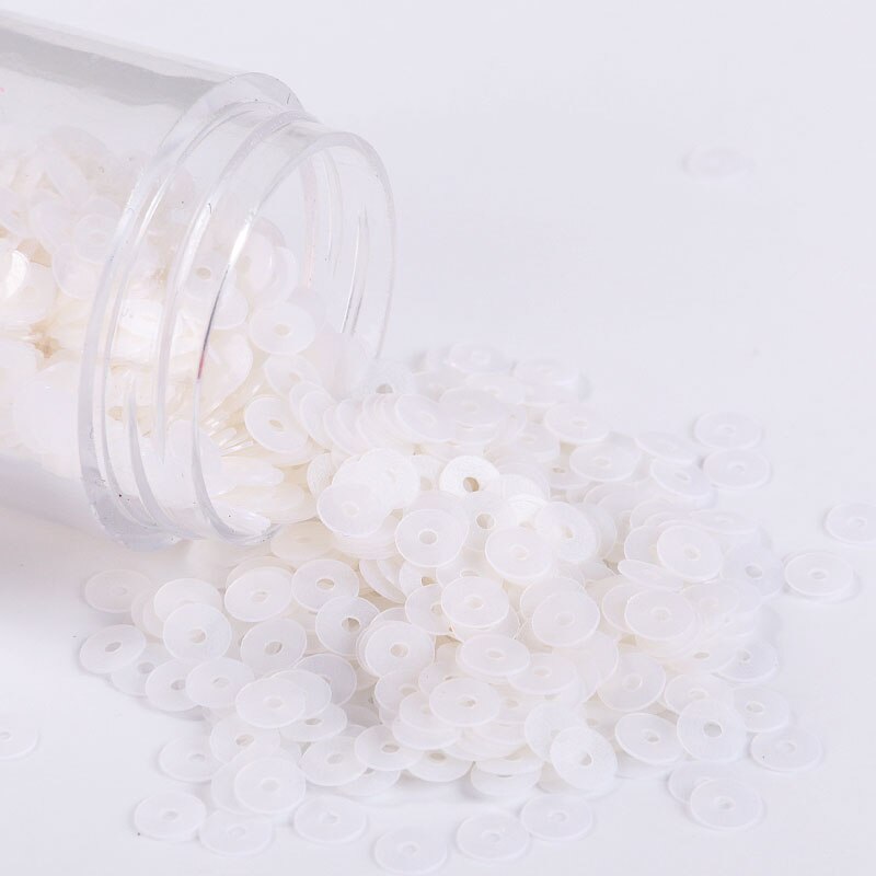 10g Pack 4mm Multi Size Flat Round Loose Sequins For Craft PVC Matte Cream