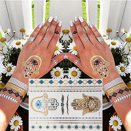 1 sheet Hamsa Evil Eye Palm Temporary Tattoo Boho Body Skin Sticker Festival