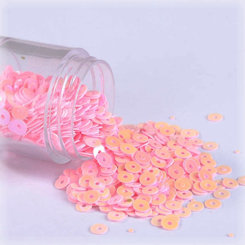 10g Pack 4mm Multi Size Flat Round Loose Sequins For Craft PVC Matte Cream