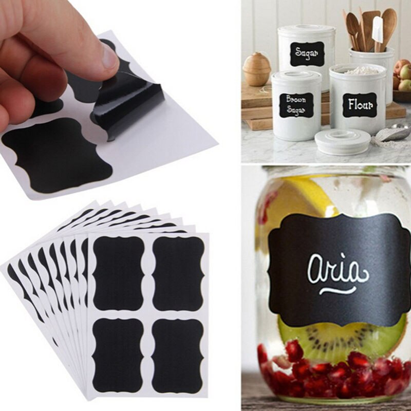 40pcs/set Chalkboard Labels Signs Wall Sticker Kitchen Glass Cup Cupboard Fridge