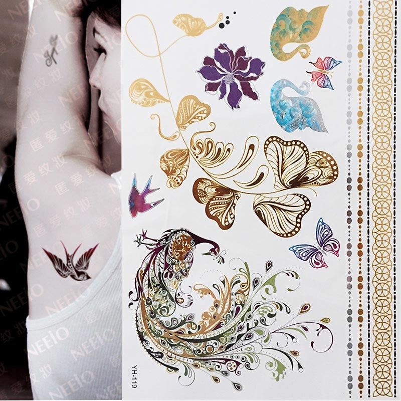 1 sheet Floral Decor Temporary Tattoo Boho Body Skin Sticker Festival Decal